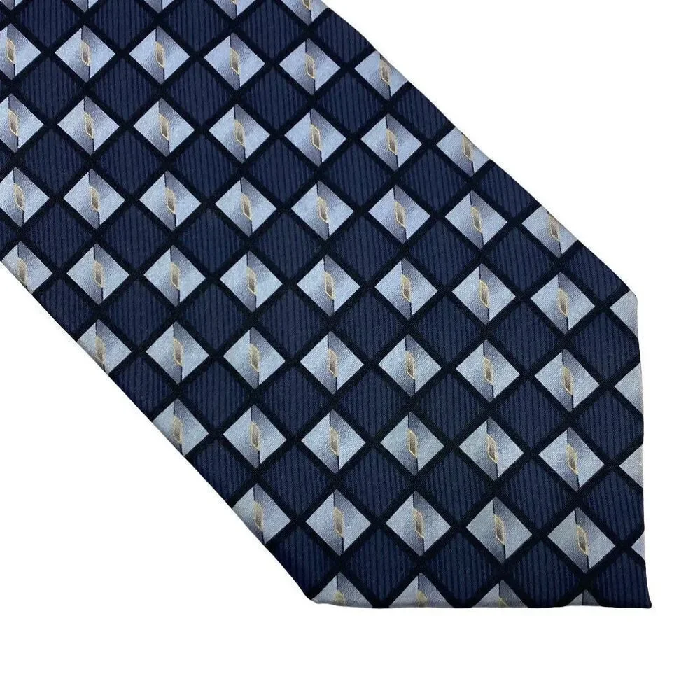 Alexander Julian Colours Silk Neck Tie Blue With Light Blue And Black